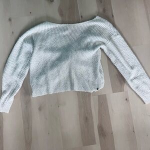 White Roxy knot back sweater!